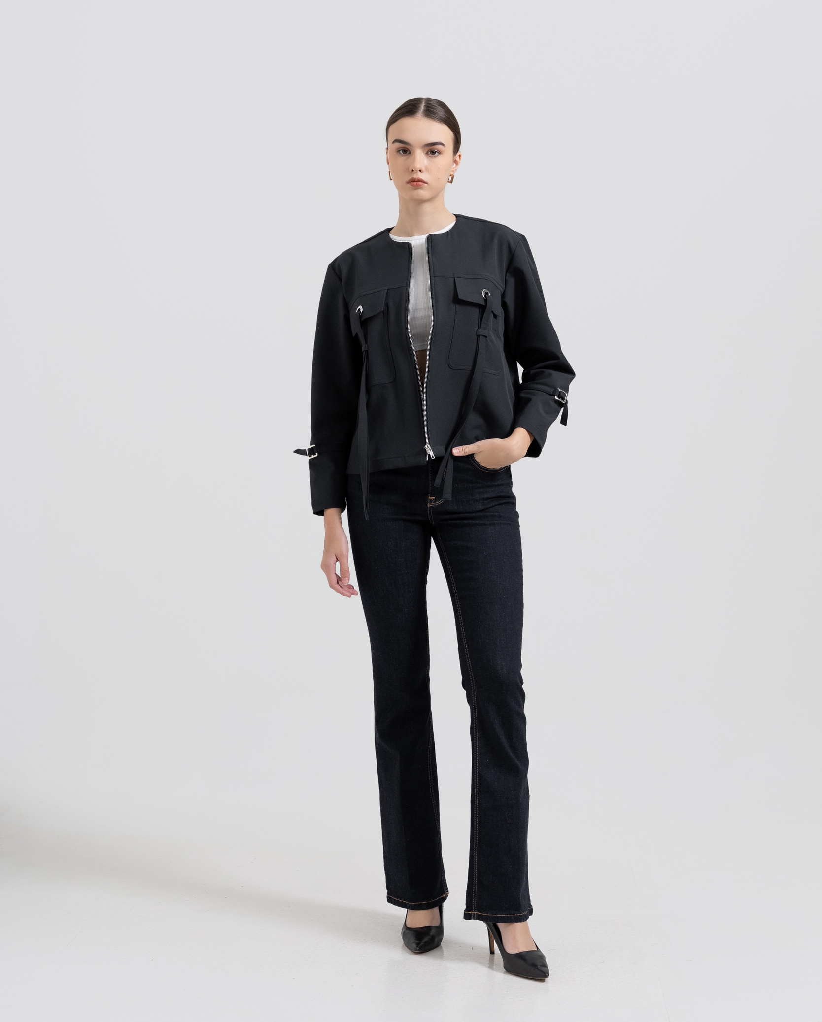 (AU25-3) Dark Navy Zip Jacket