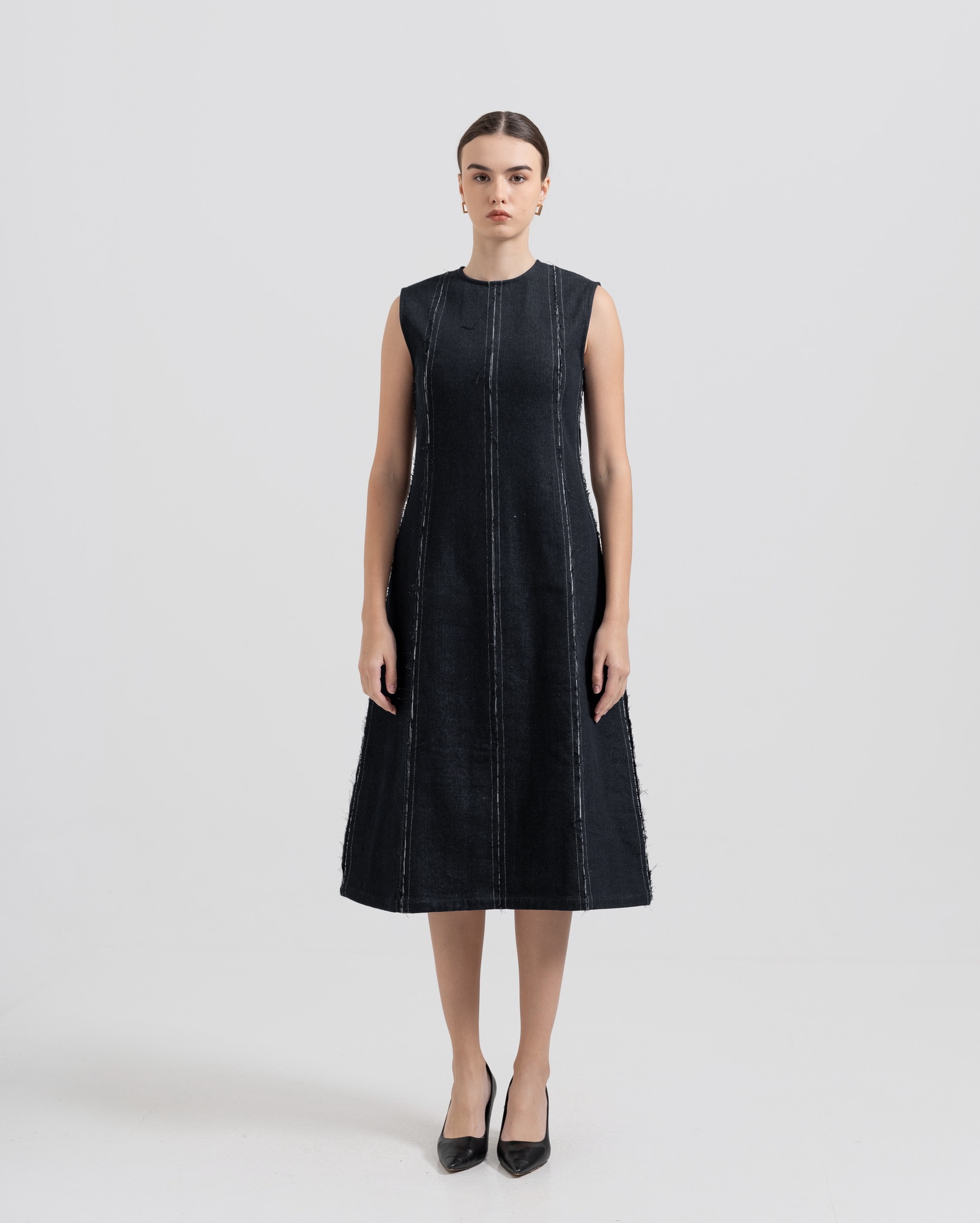 (AU25-22) Constructed Denim Dress
