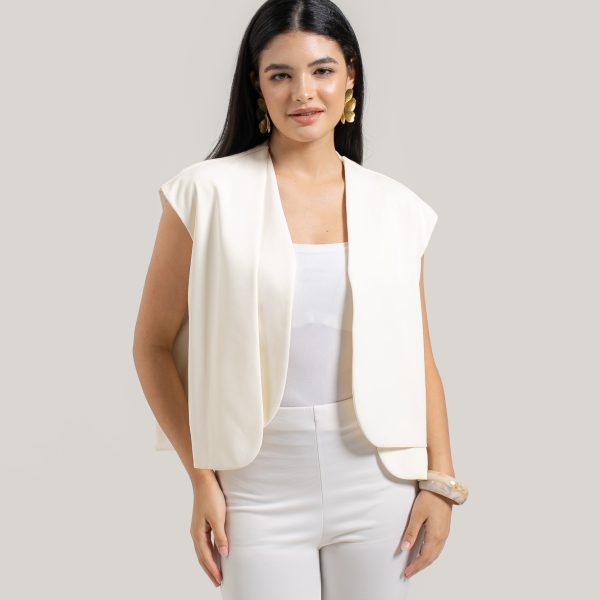 (S125-15) Asymmetrival Ivory Vest